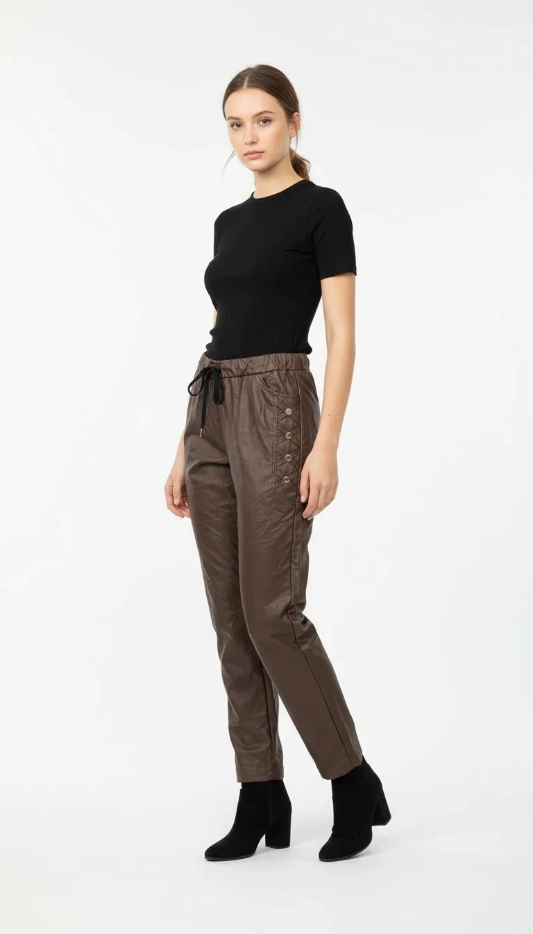 Zimba Detay Deri Pantolon main variant image