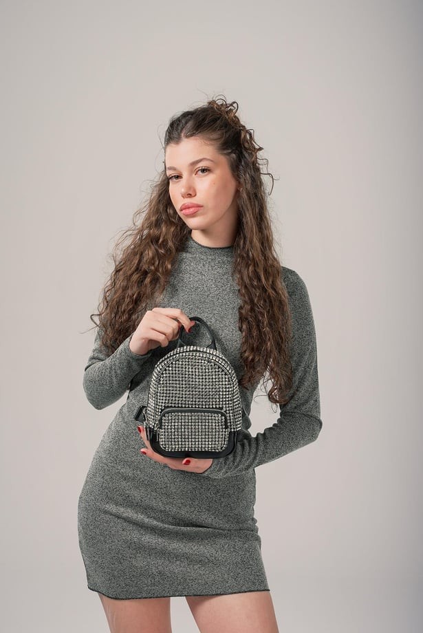 Taşlı Mini Sırt Çantası image