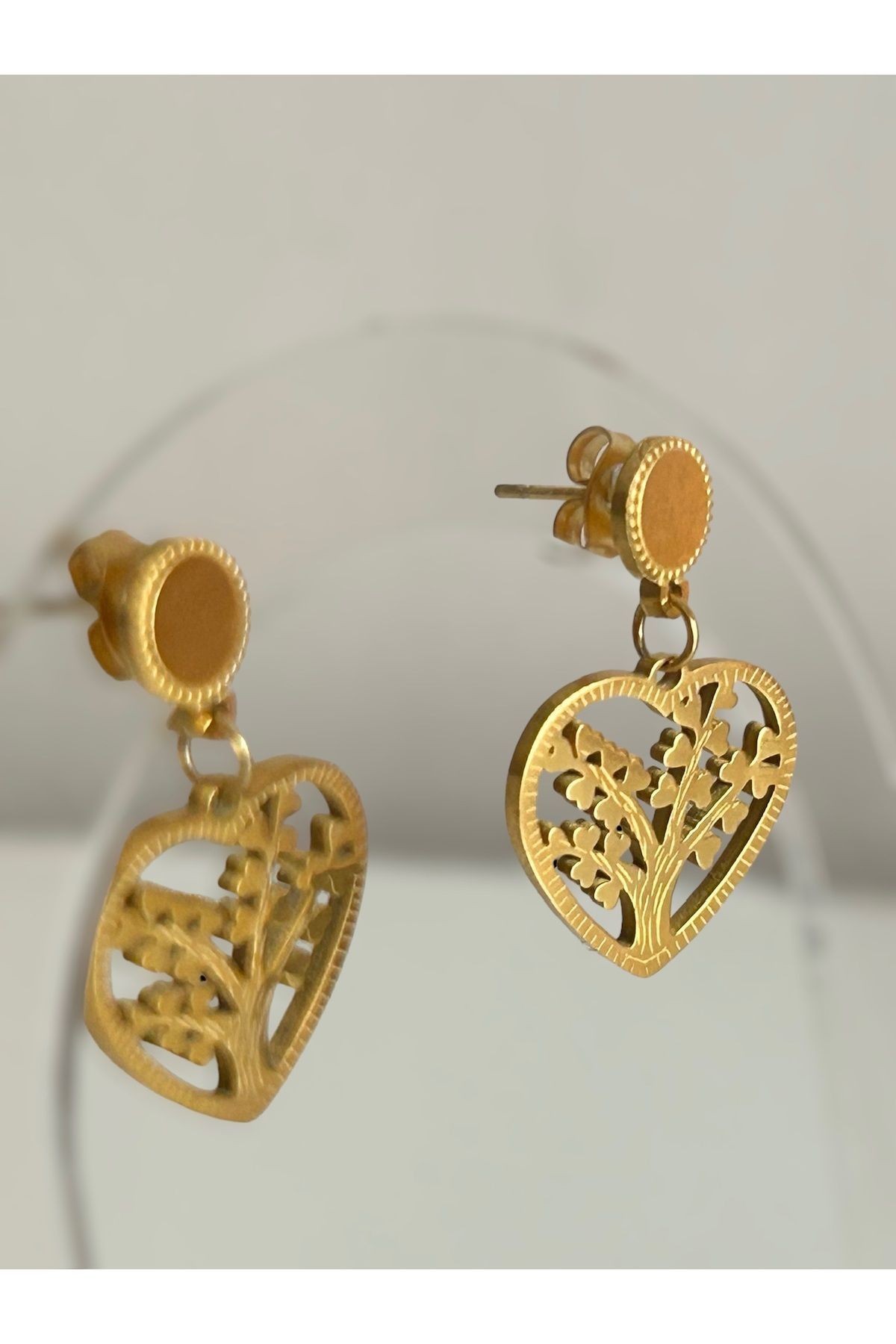 Kalpli Gold Çelik Küpe