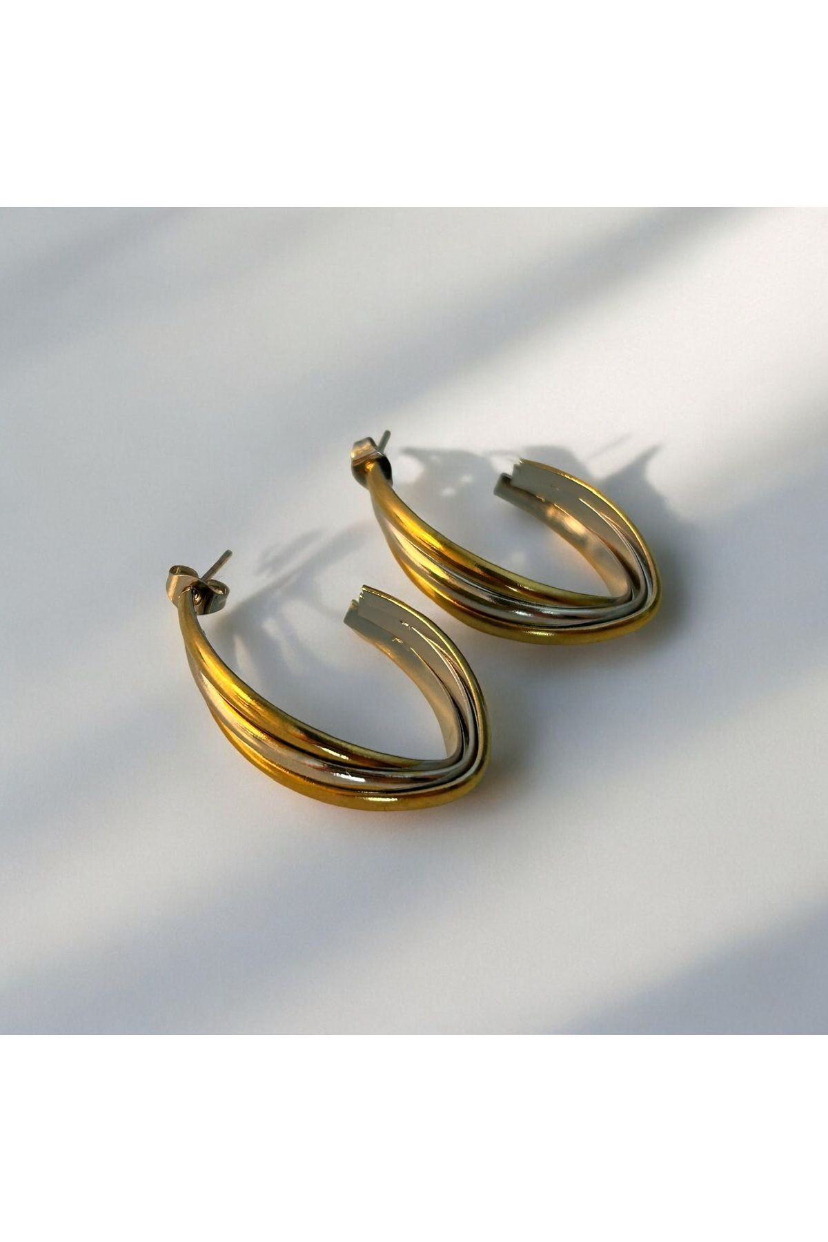 Silver&Gold Burgu Çelik Küpe