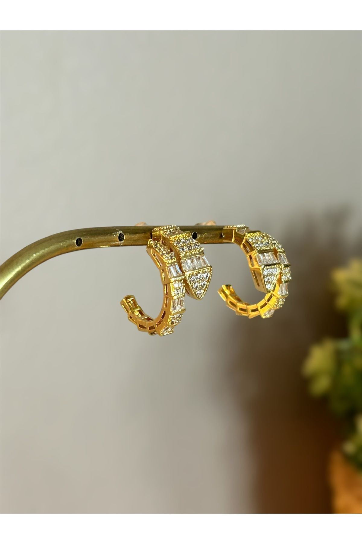 Snakes Gold Çelik Küpe