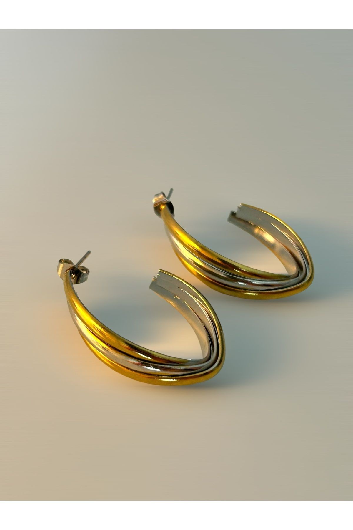 Silver&Gold Burgu Çelik Küpe