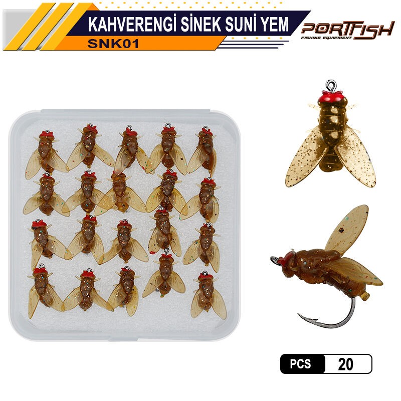 Portfish Sinek Suni Yem Siyah  kahverengi 20 Adetli