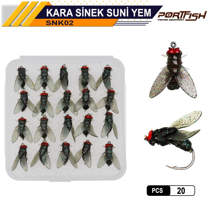 Portfish Sinek Suni Yem Siyah  kahverengi 20 Adetli