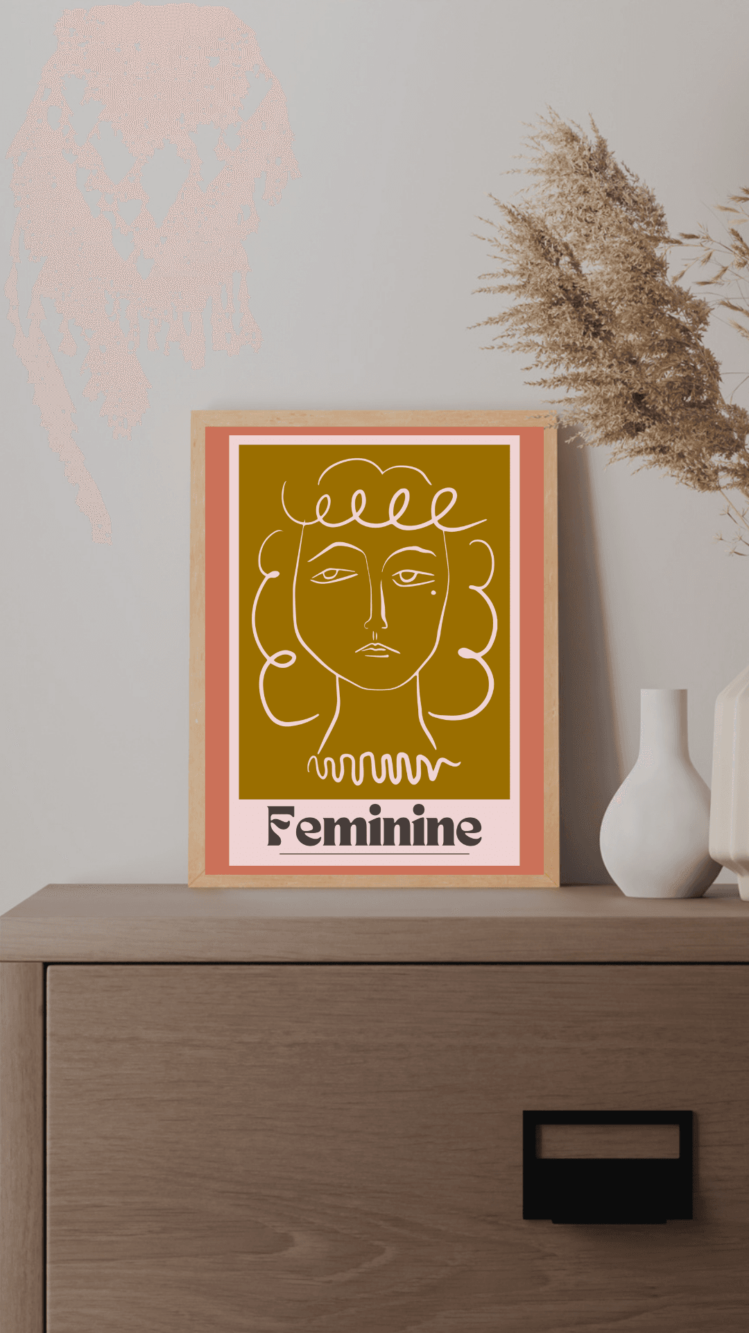 Feminine Yazılı Kadın Posteri