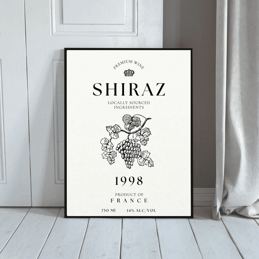 Shiraz Şarap Etiketi Posteri