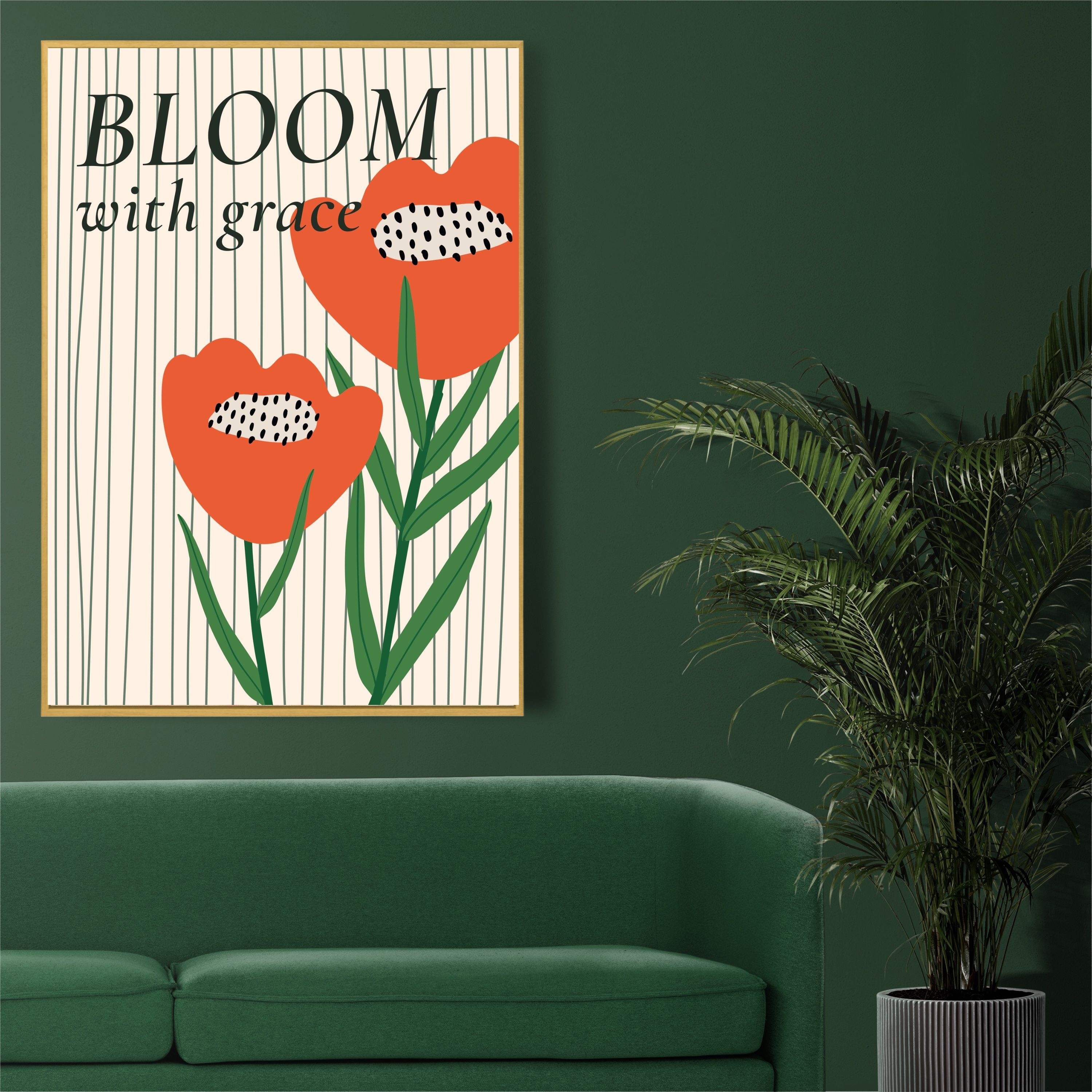 Bloom Yazılı Gül Posteri