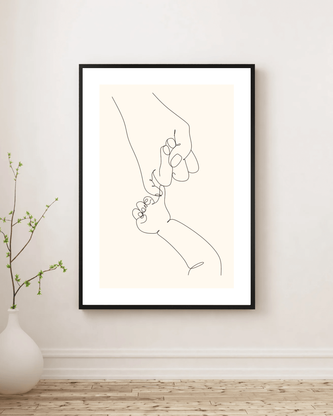 Anne-Çocuk El Çizimi Posteri