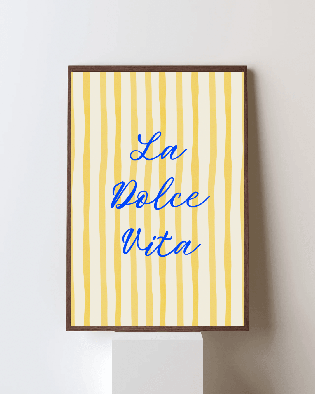 Sarı-Mavi La Dolce Vita Yazılı Poster