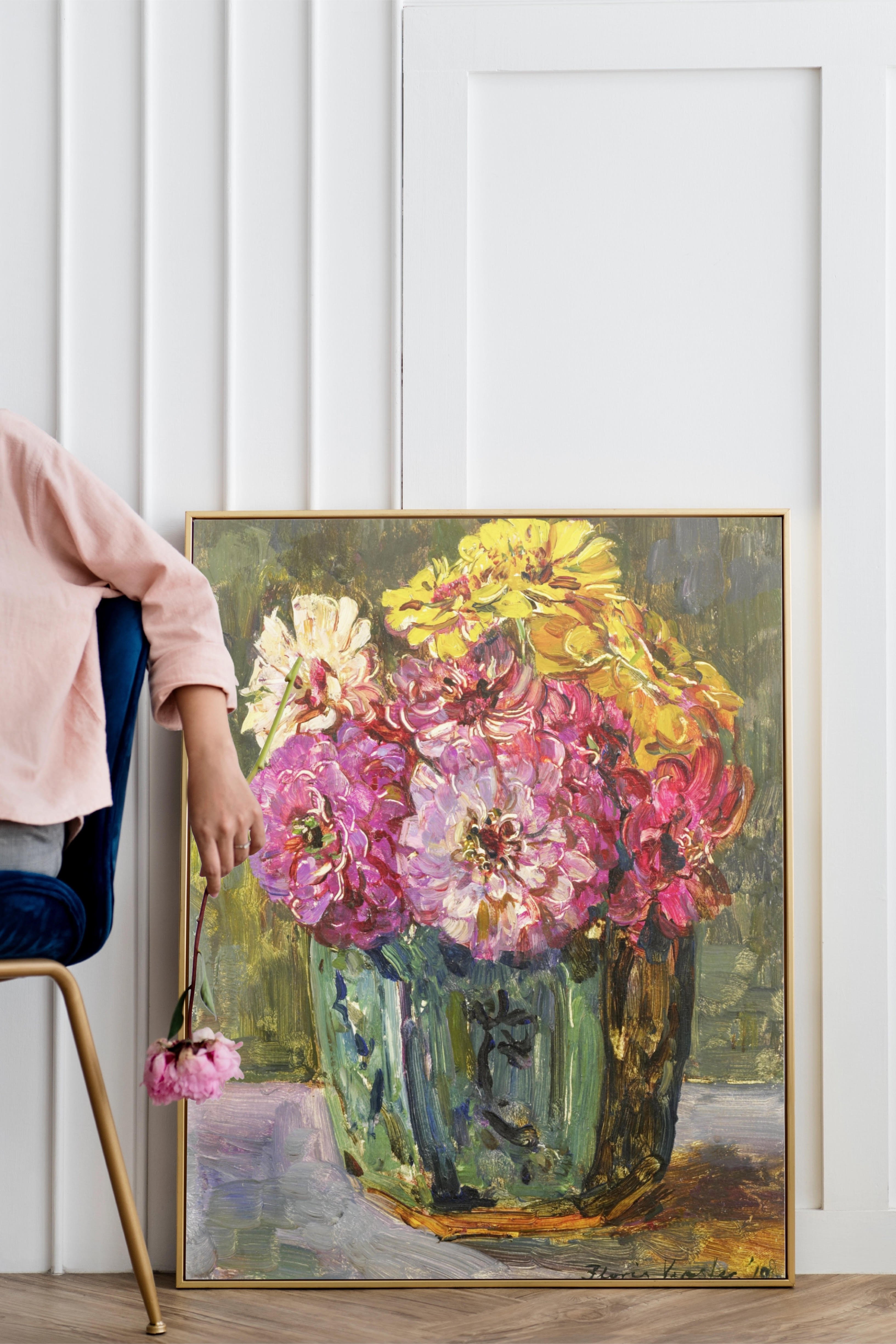 Floris Verster’in Yeşil Vazoda Çiçekler Posteri