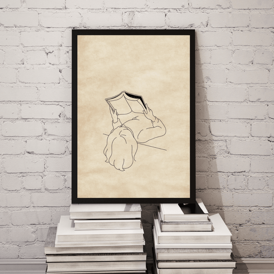 Kitap Okuyan Çocuk Posteri