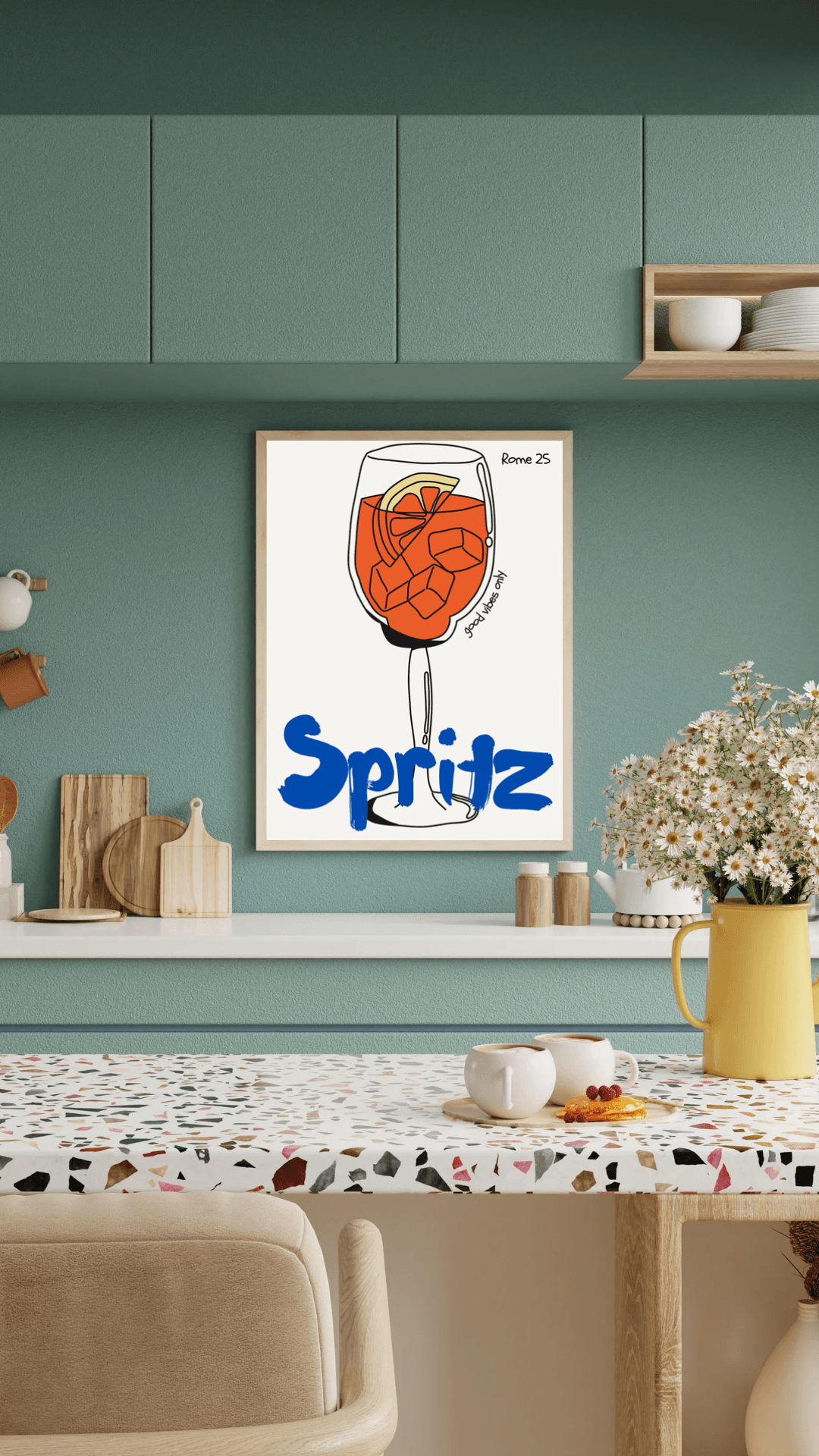 Spritz Yazılı Kokteyl Posteri