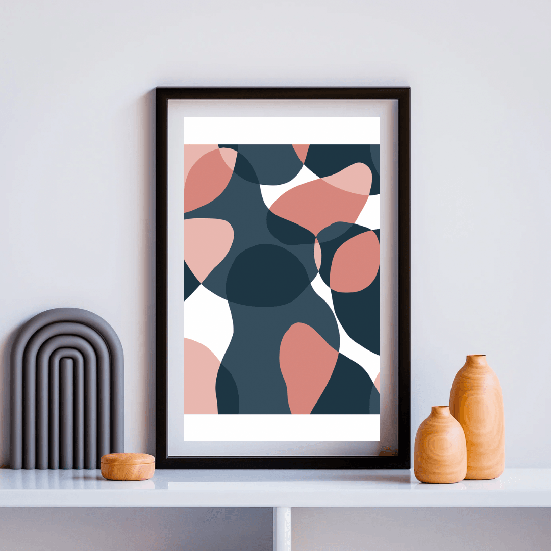 Pembe ve Mavi Minimal Poster