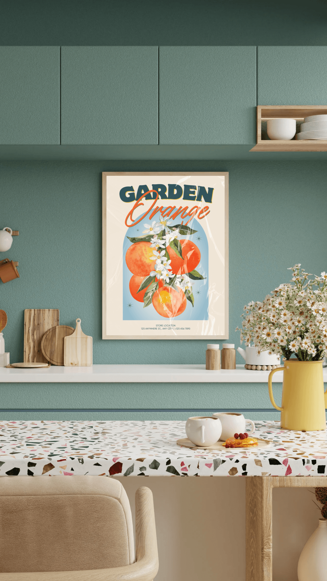 Garden Yazılı Portakal Posteri