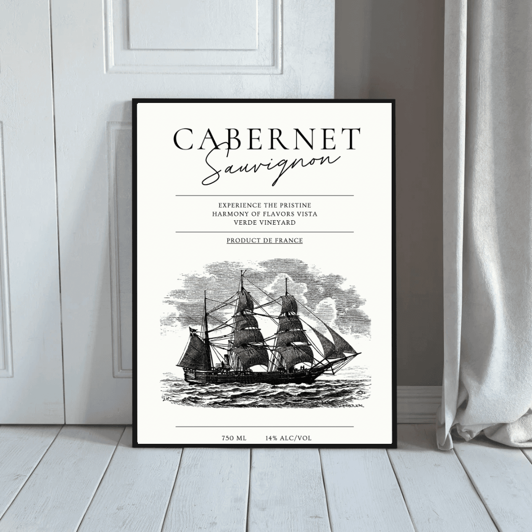Cabernet Sauvignon Şarap Etiketi Posteri