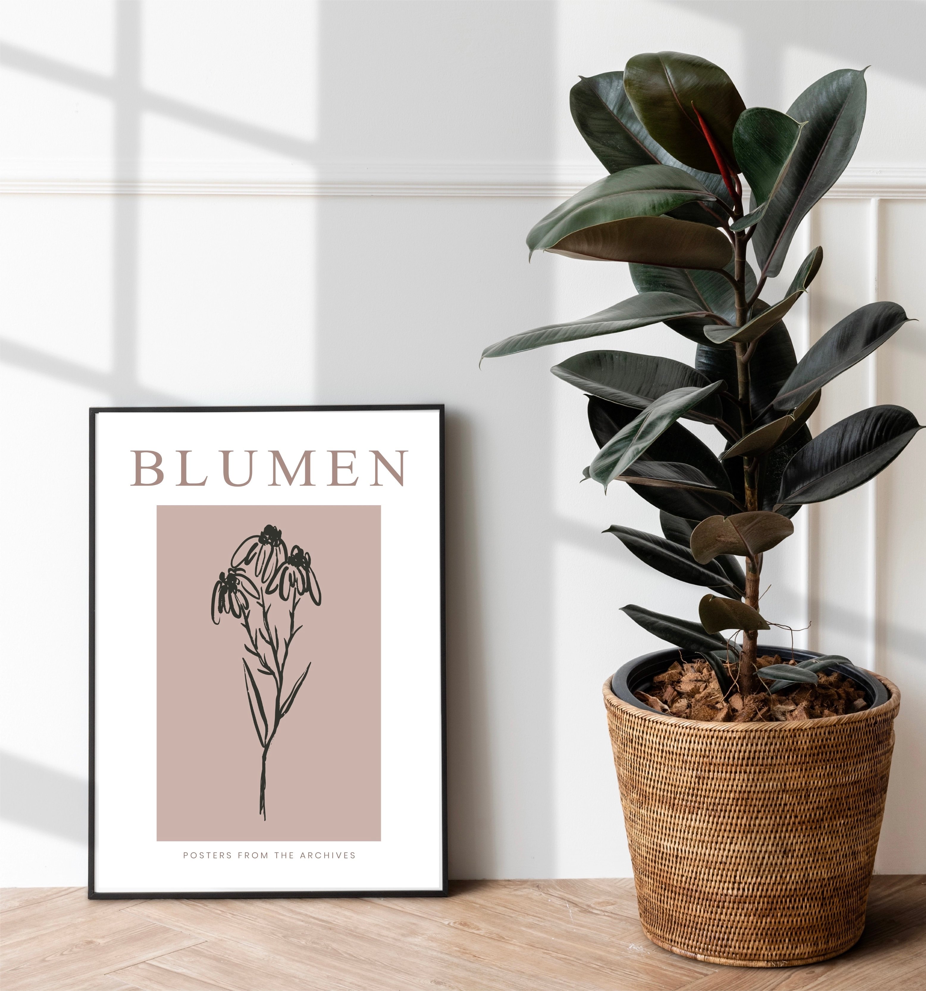 Blumen Yazılı Çiçek Posteri