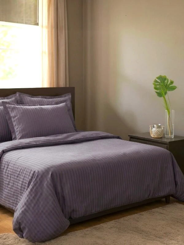 Özdilek Line Çift Kişilik Antrasit Pamuk Saten Nevresim Takımı – Modern Şık Tasarım