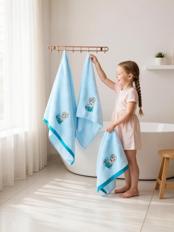 Özdilek Disney Frozen Snow Flake Mavi Banyo Seti 2'li