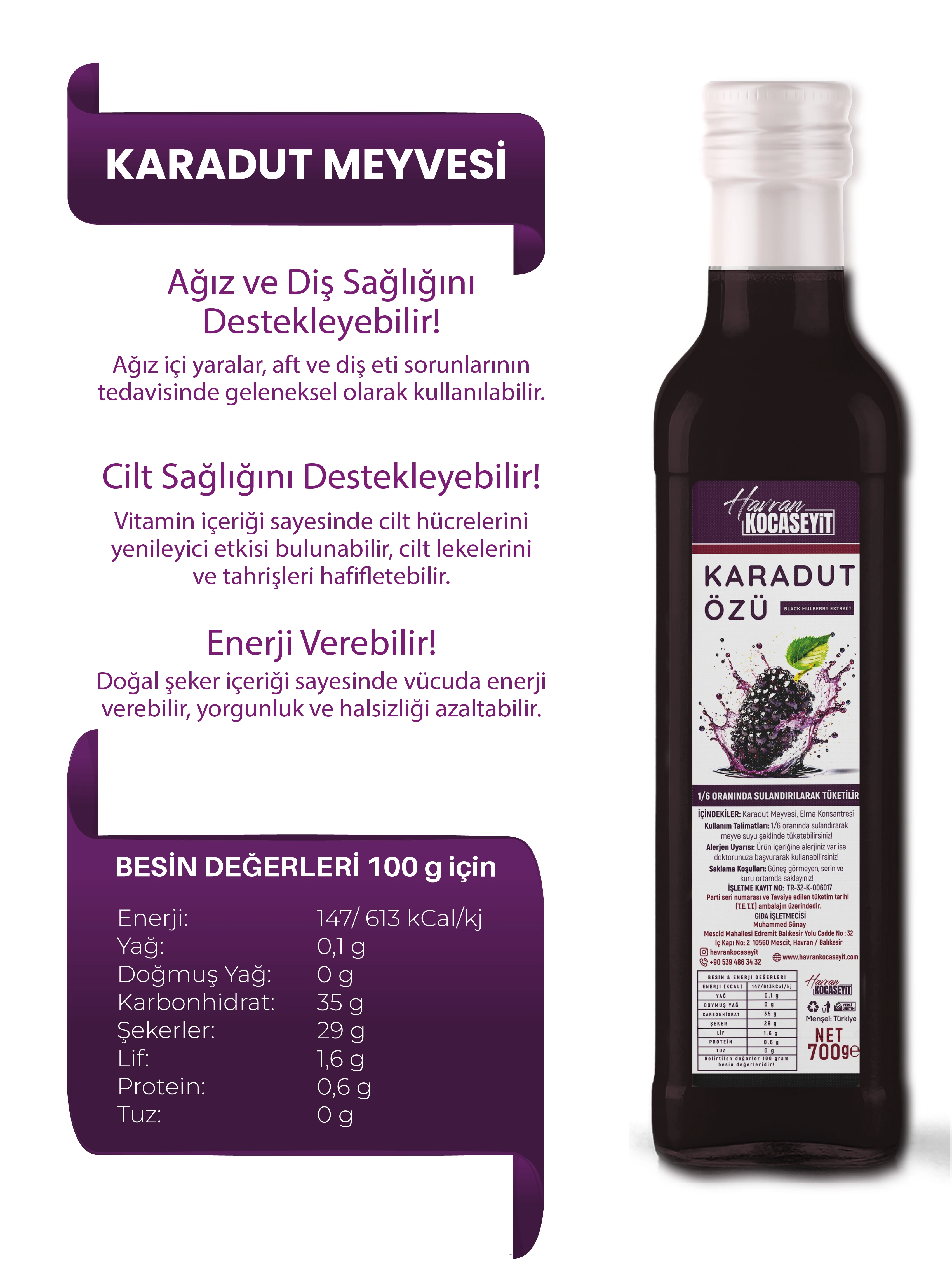 Karadut Özü 700 g