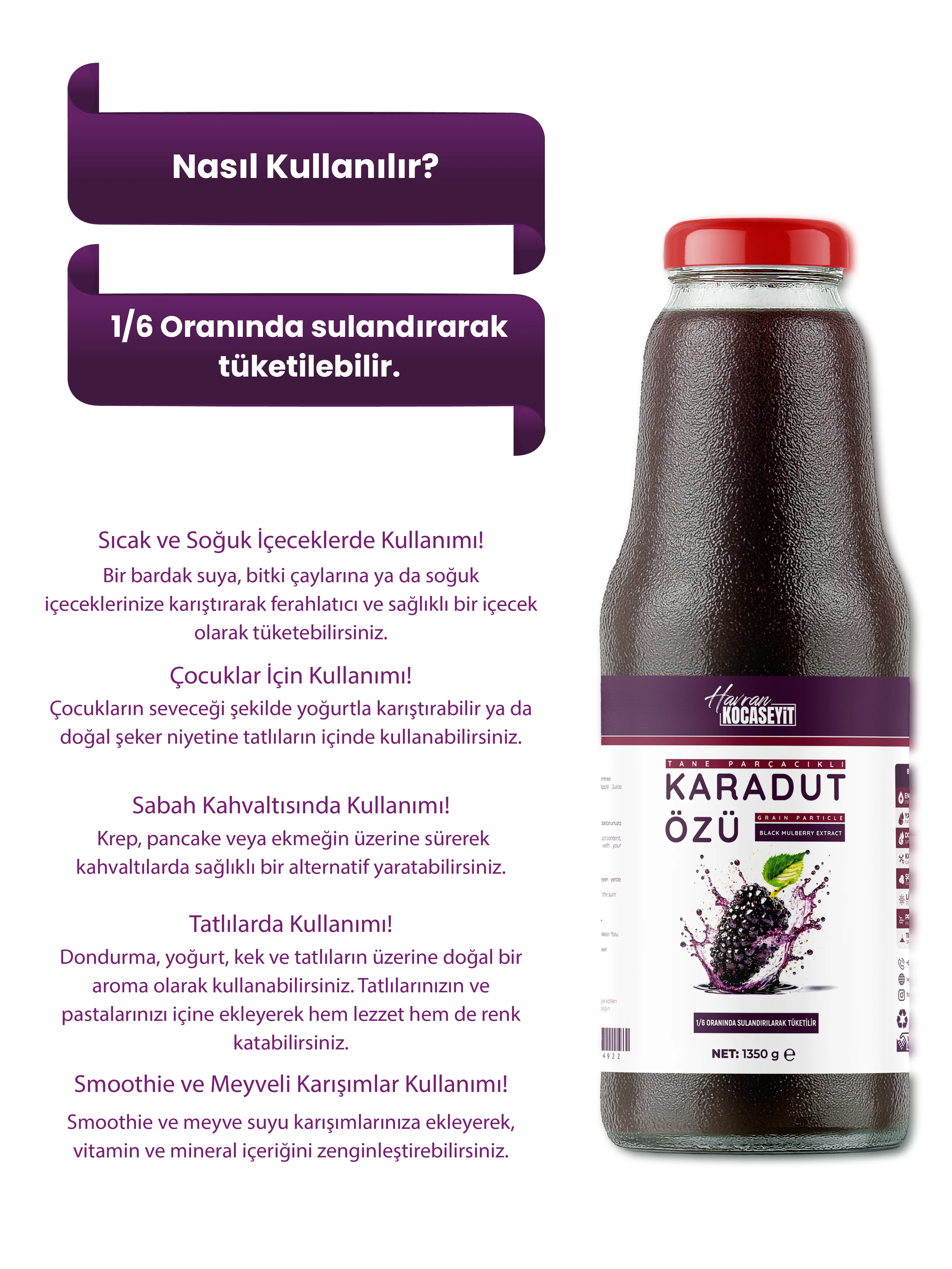 Taneli Karadut Özü 1350 g