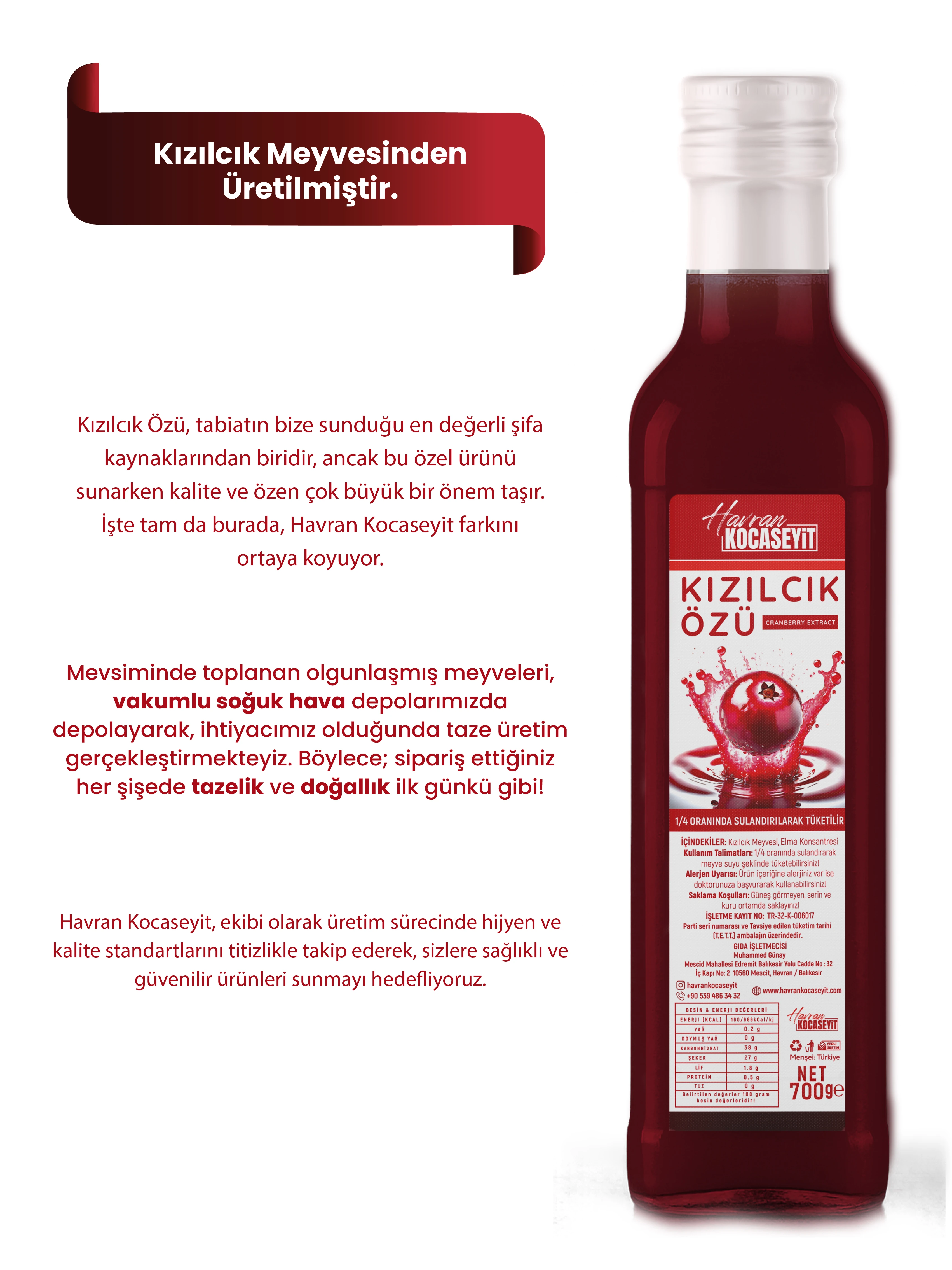 Kızılcık Özü 700 g