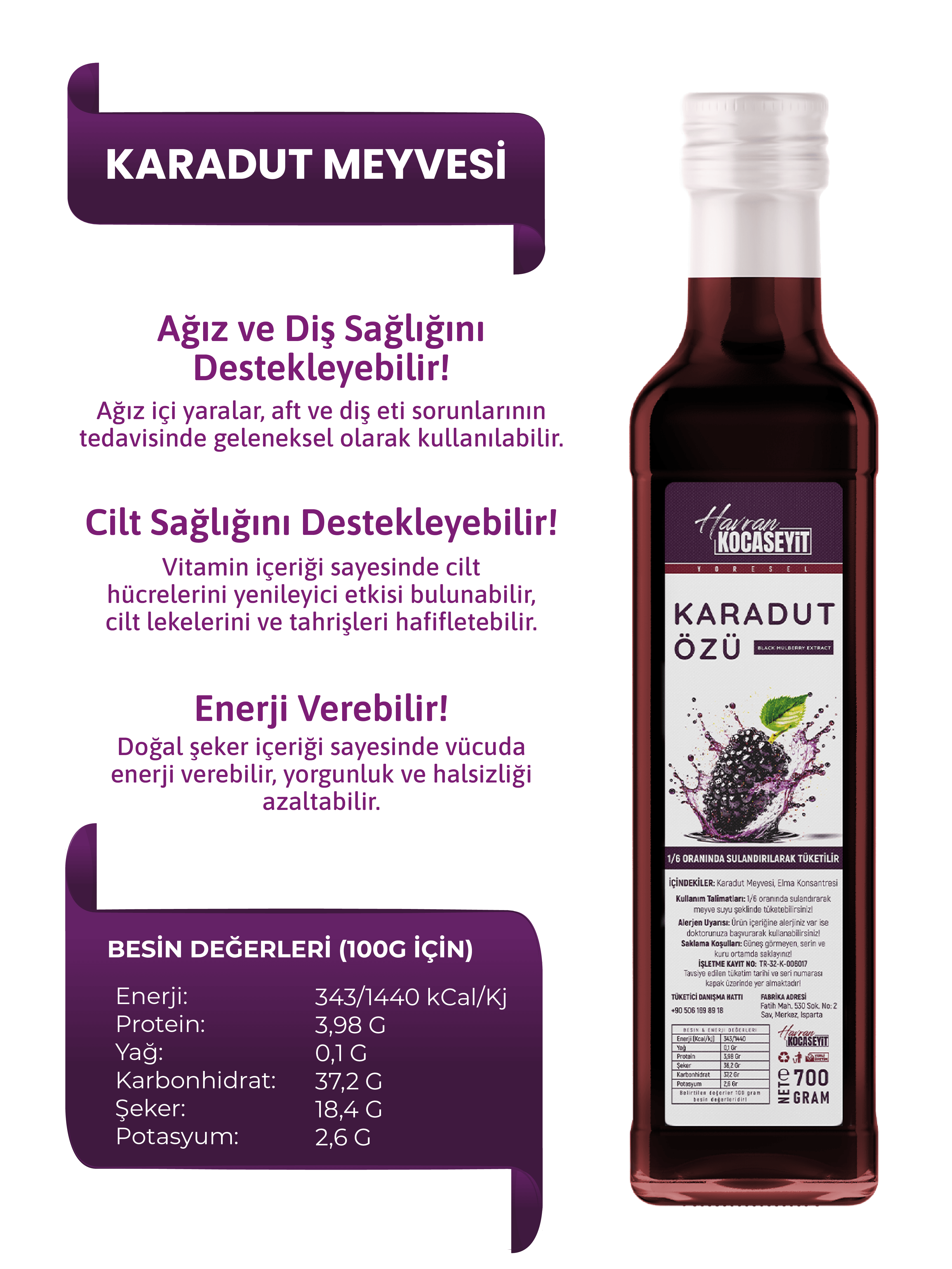 Karadut Özü 700 Gr