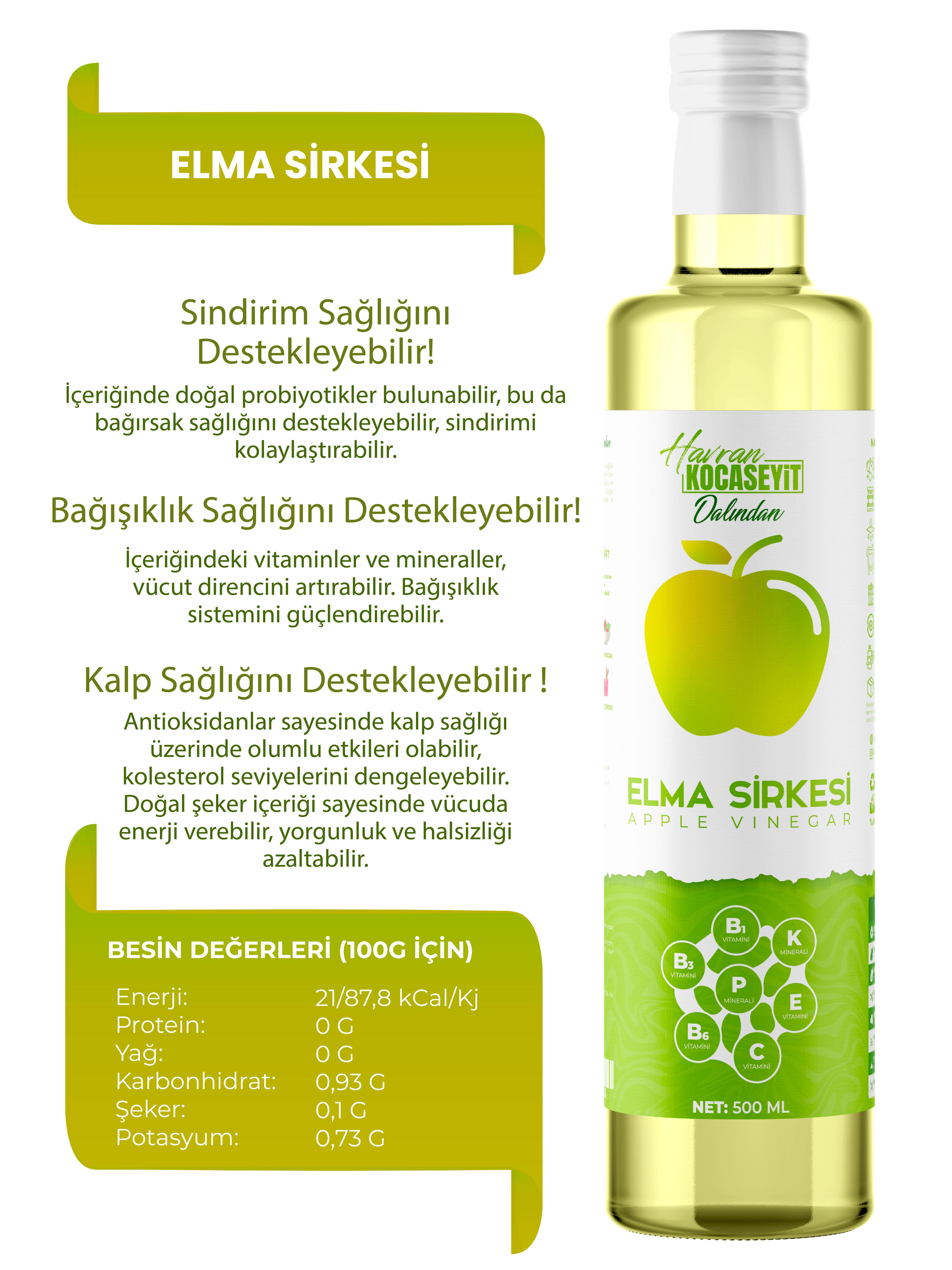 Elma Sirkesi 500 Ml