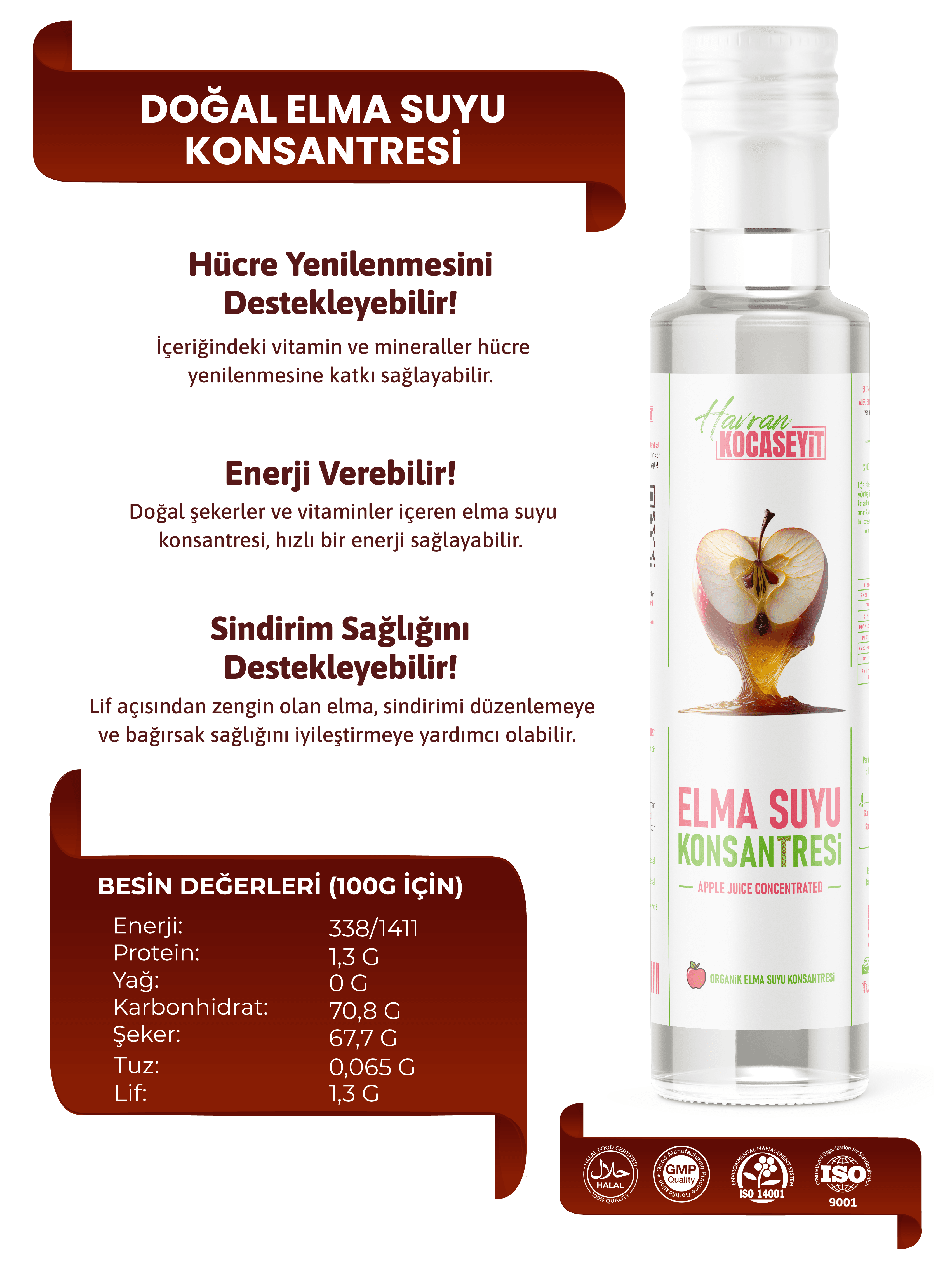 Kocaseyit® Doğal Elma Suyu Konsantresi 250 Ml