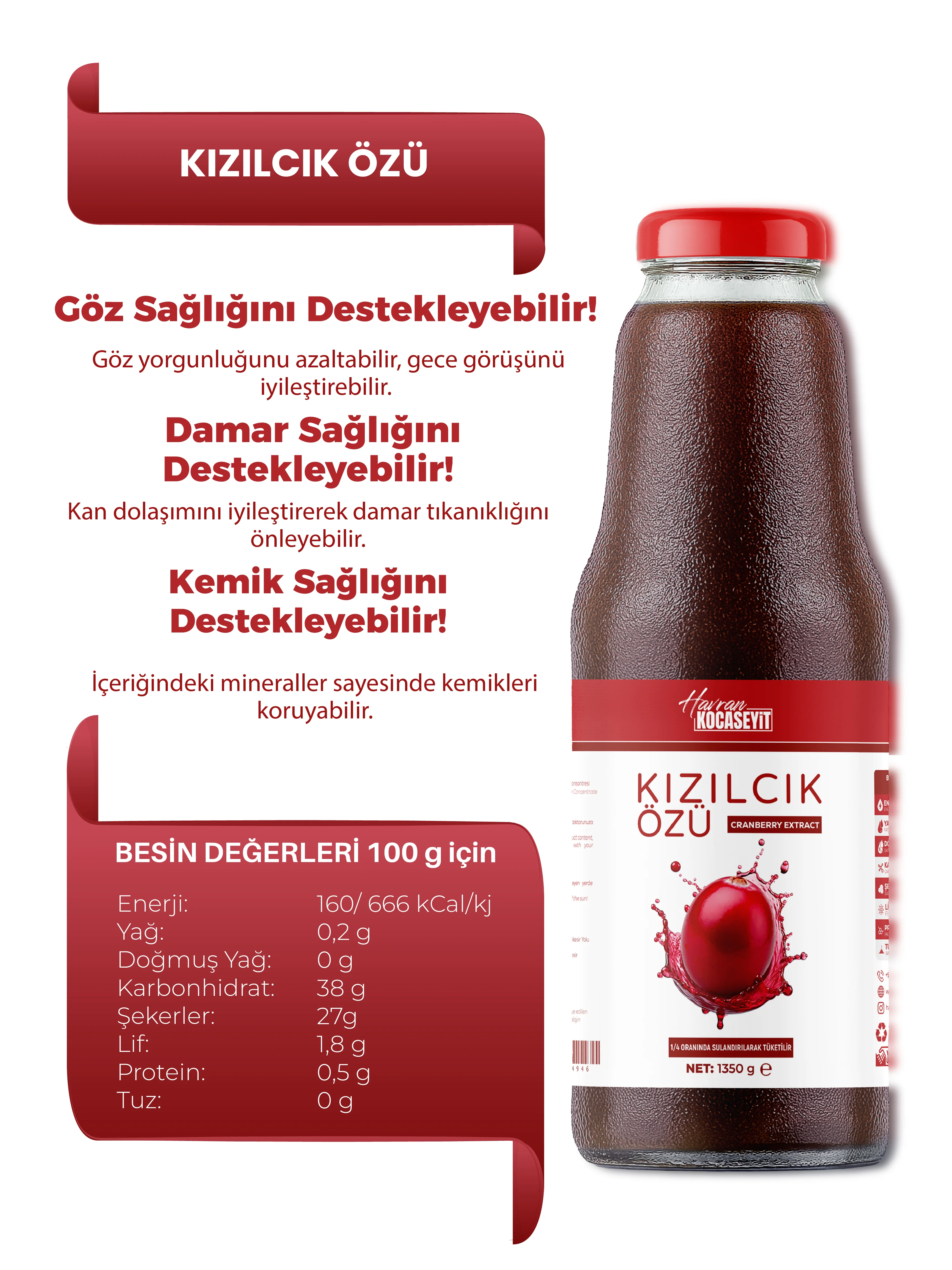 Kızılcık Özü 1350 g