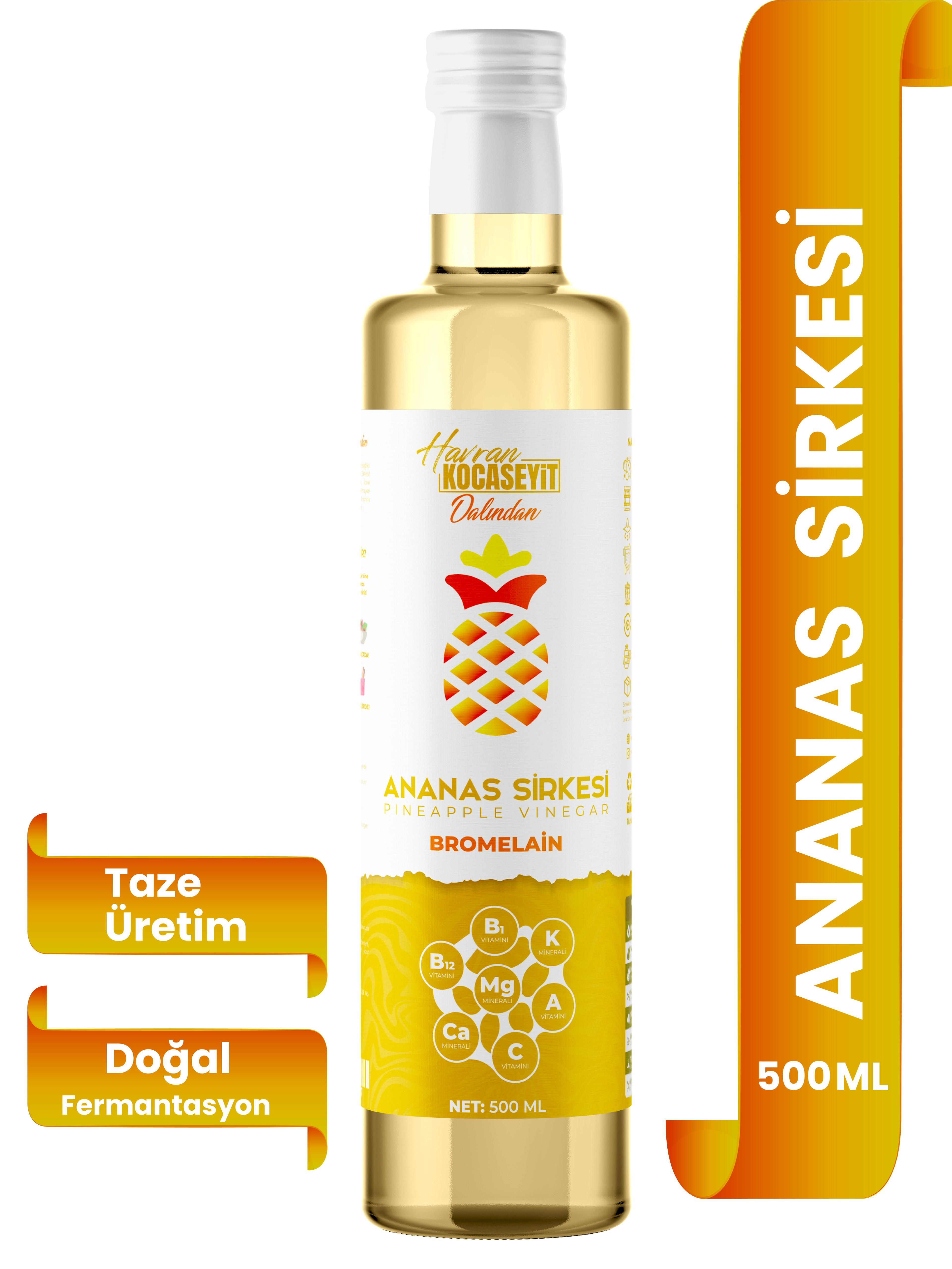  Bromelain içeren Ananas Sirkesi 500 Ml