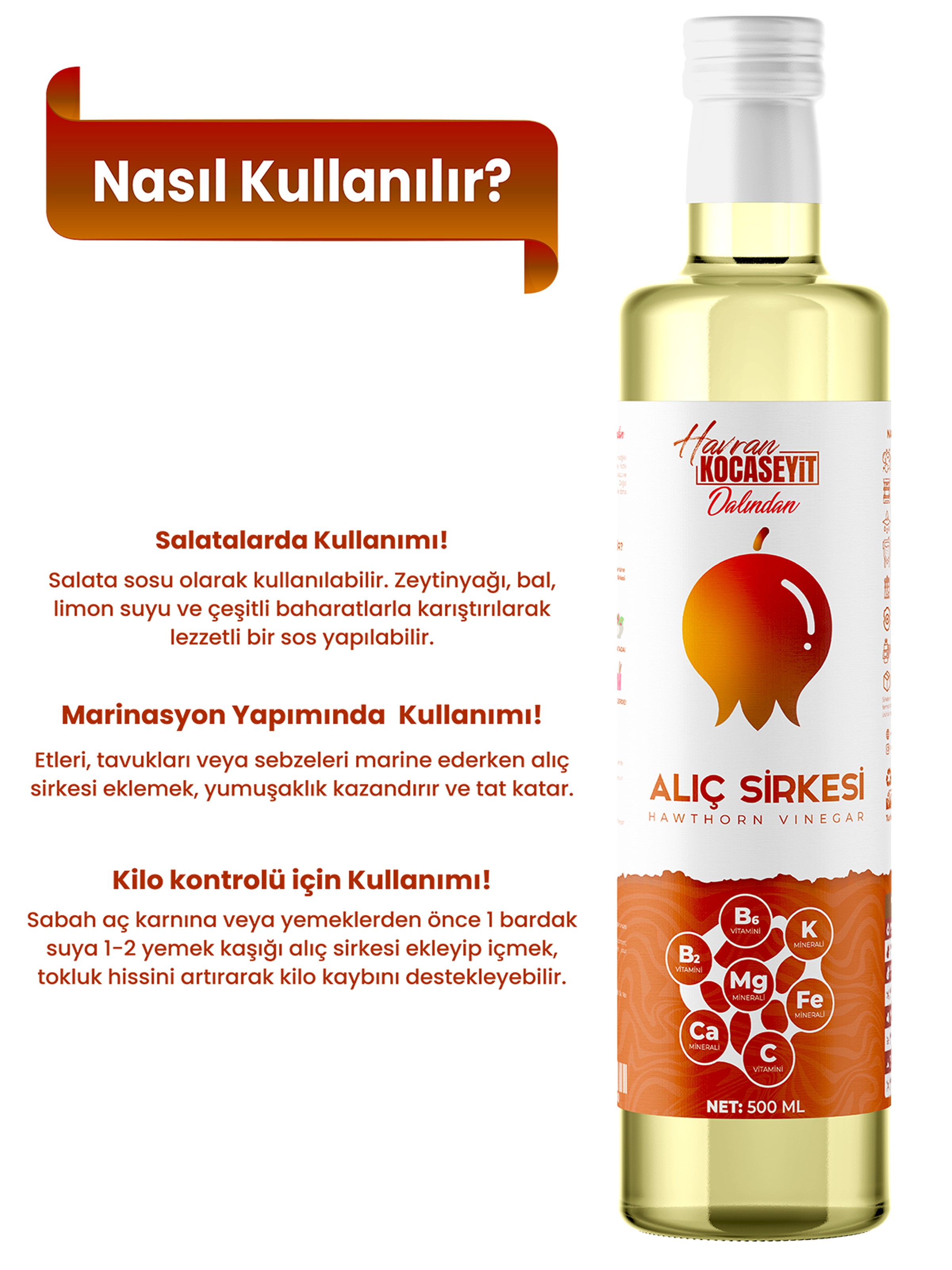 Doğal Alıç Sirkesi 500 Ml