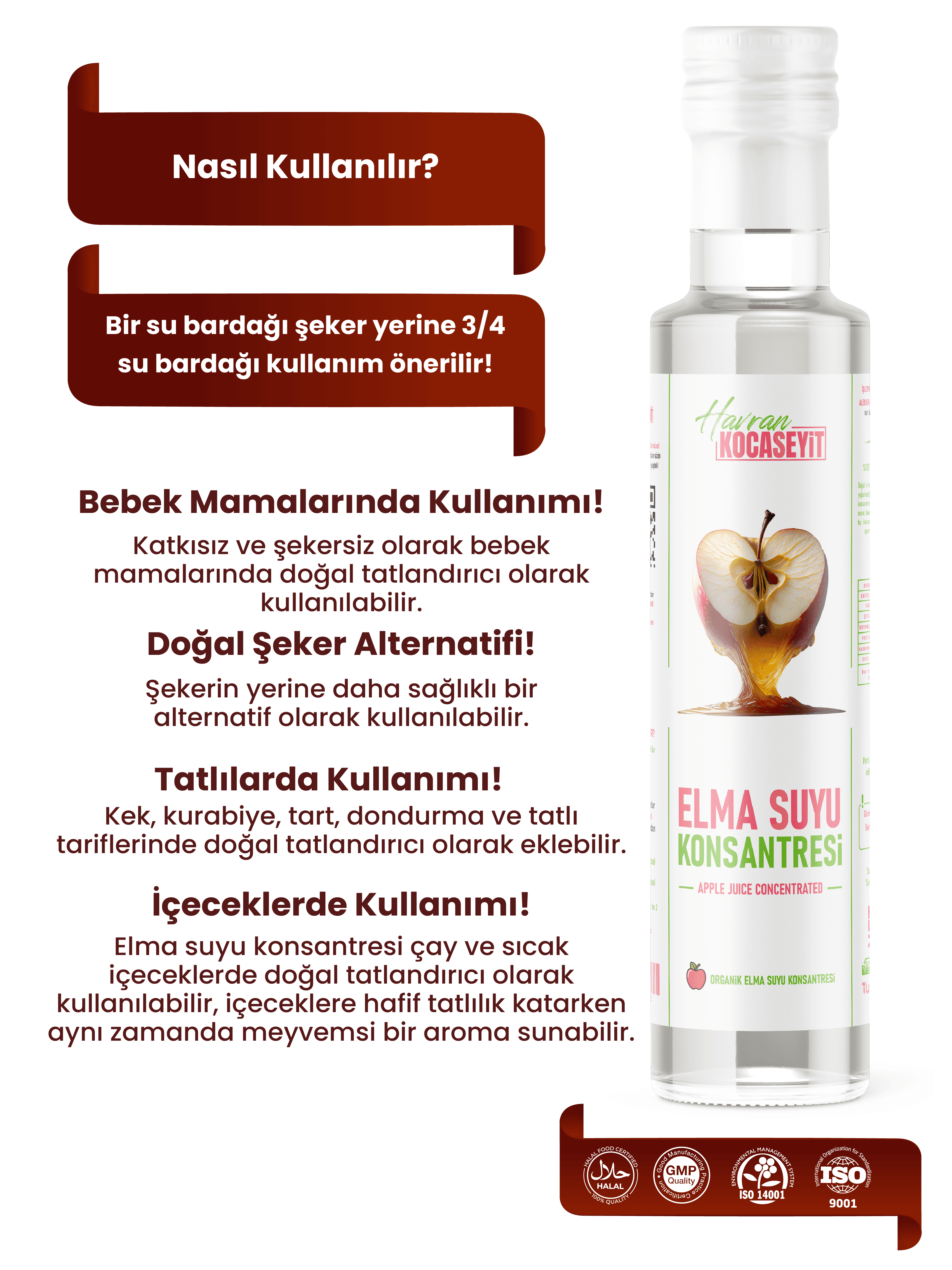 Kocaseyit® Doğal Elma Suyu Konsantresi 250 Ml