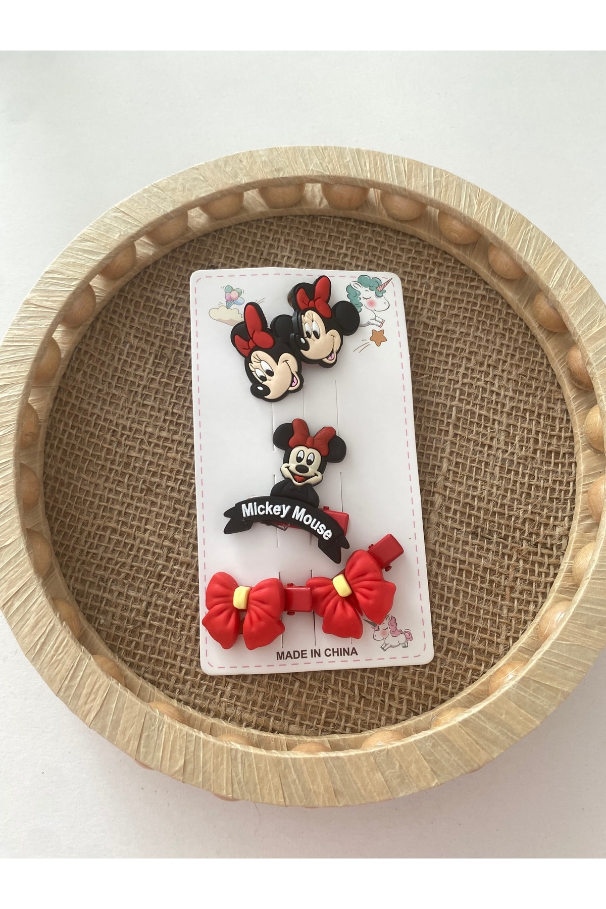 Mickey kız bebek ve çocuk set toka 6 parça