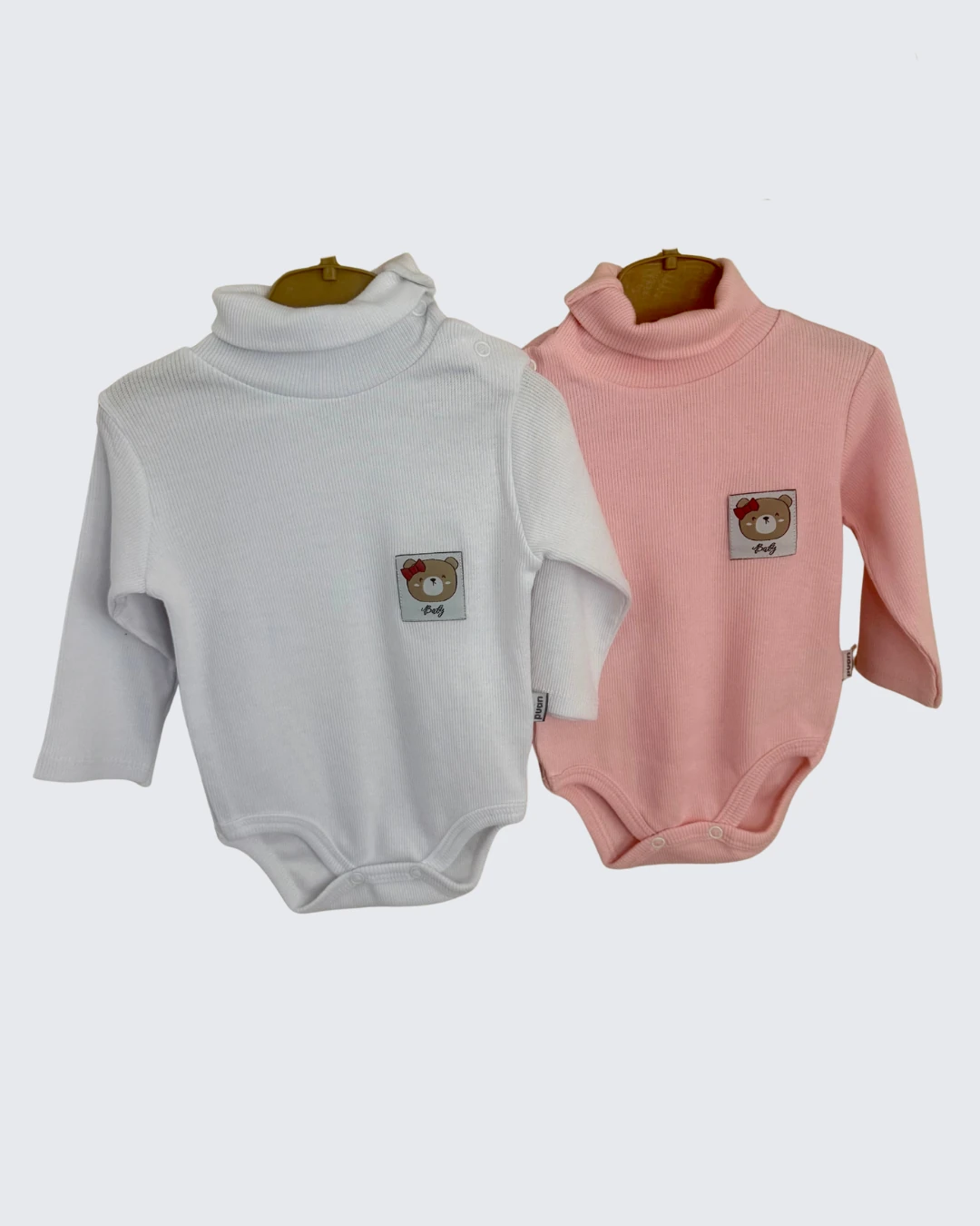 Boğazlı Pamuklu,Soft kumaşlı kız bebek body-0-3/12-18 ay