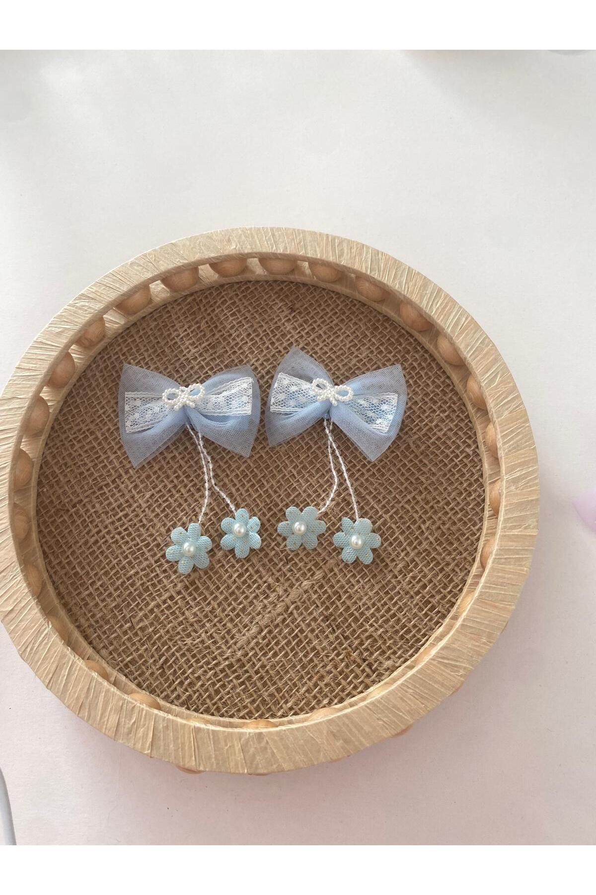 Fiyonk çiçek modelli sallantılı bebek ve çocuk pens toka