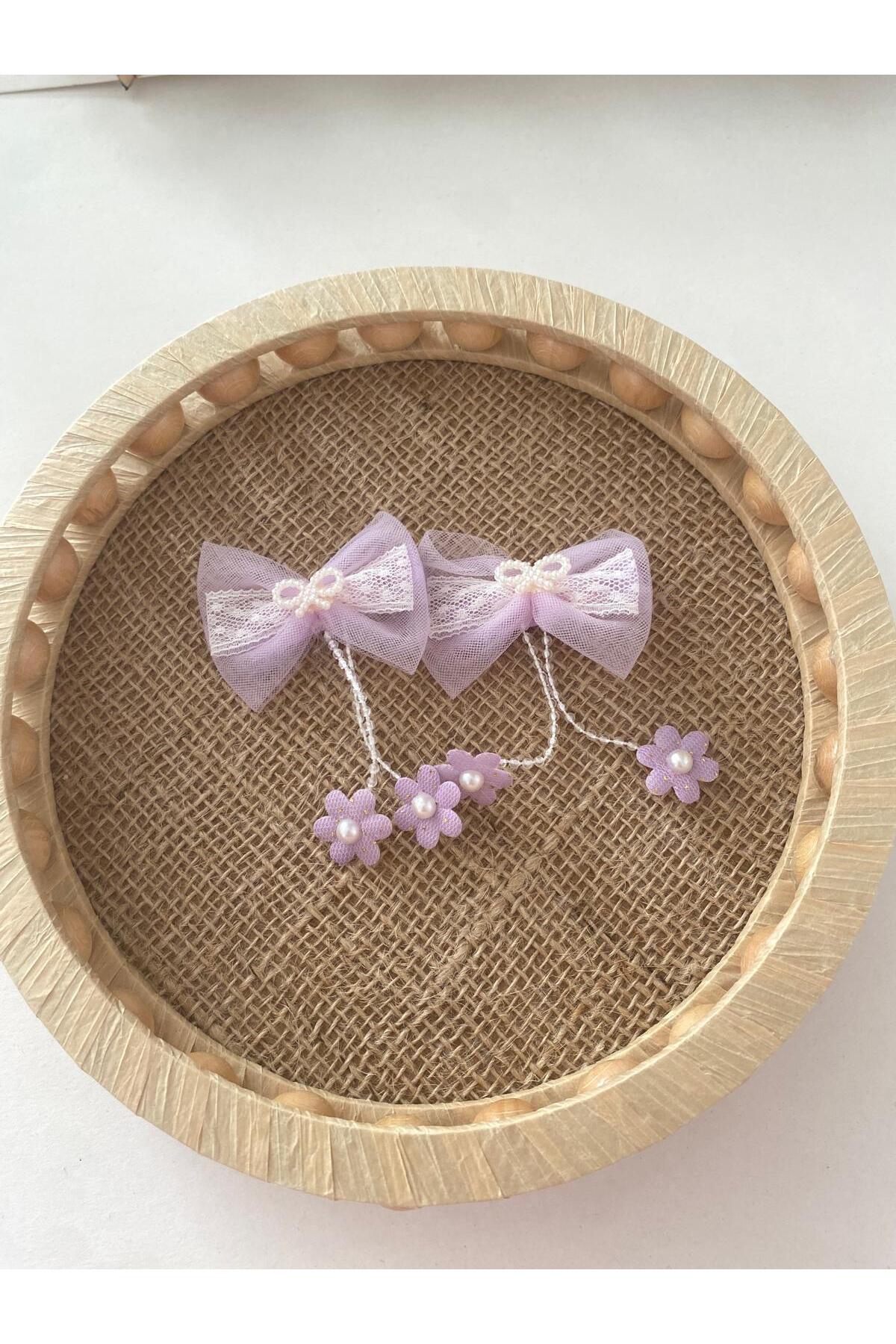Fiyonk çiçek modelli sallantılı bebek ve çocuk pens toka