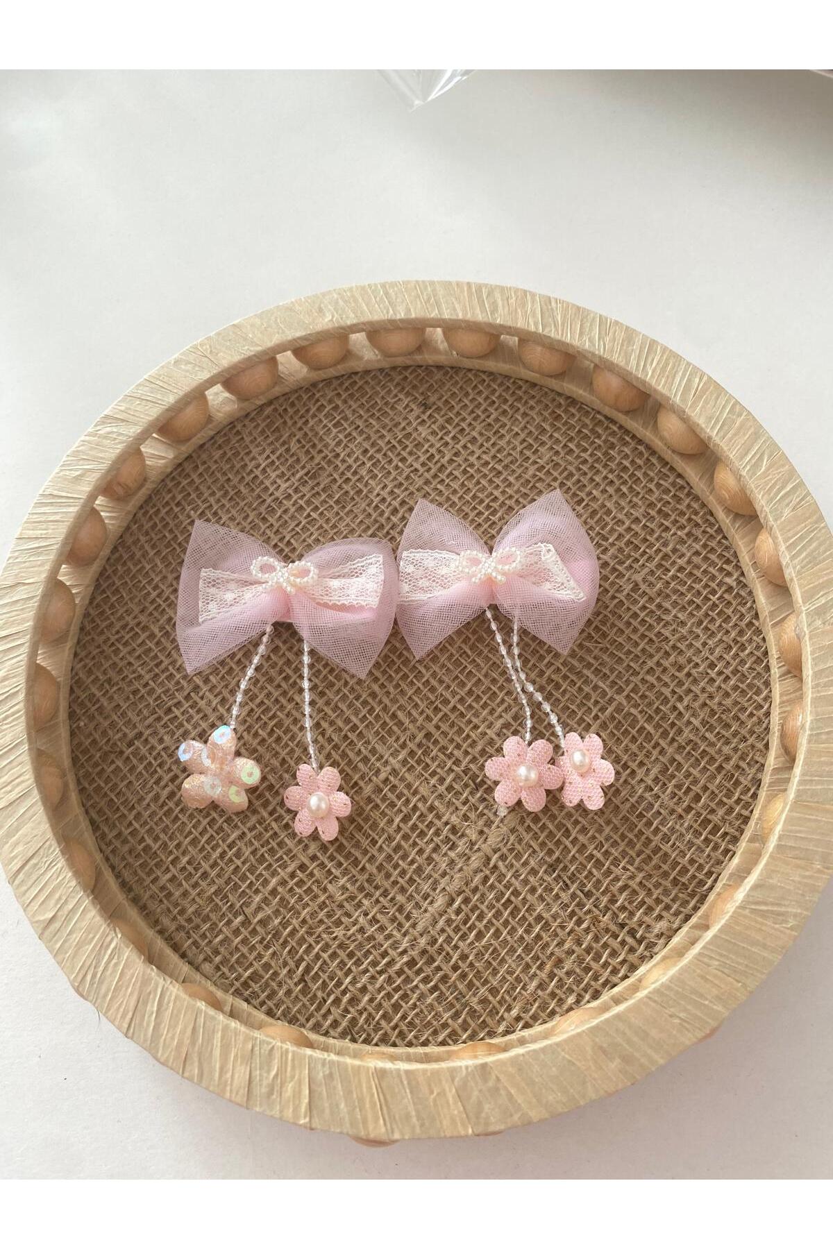 Fiyonk çiçek modelli sallantılı bebek ve çocuk pens toka