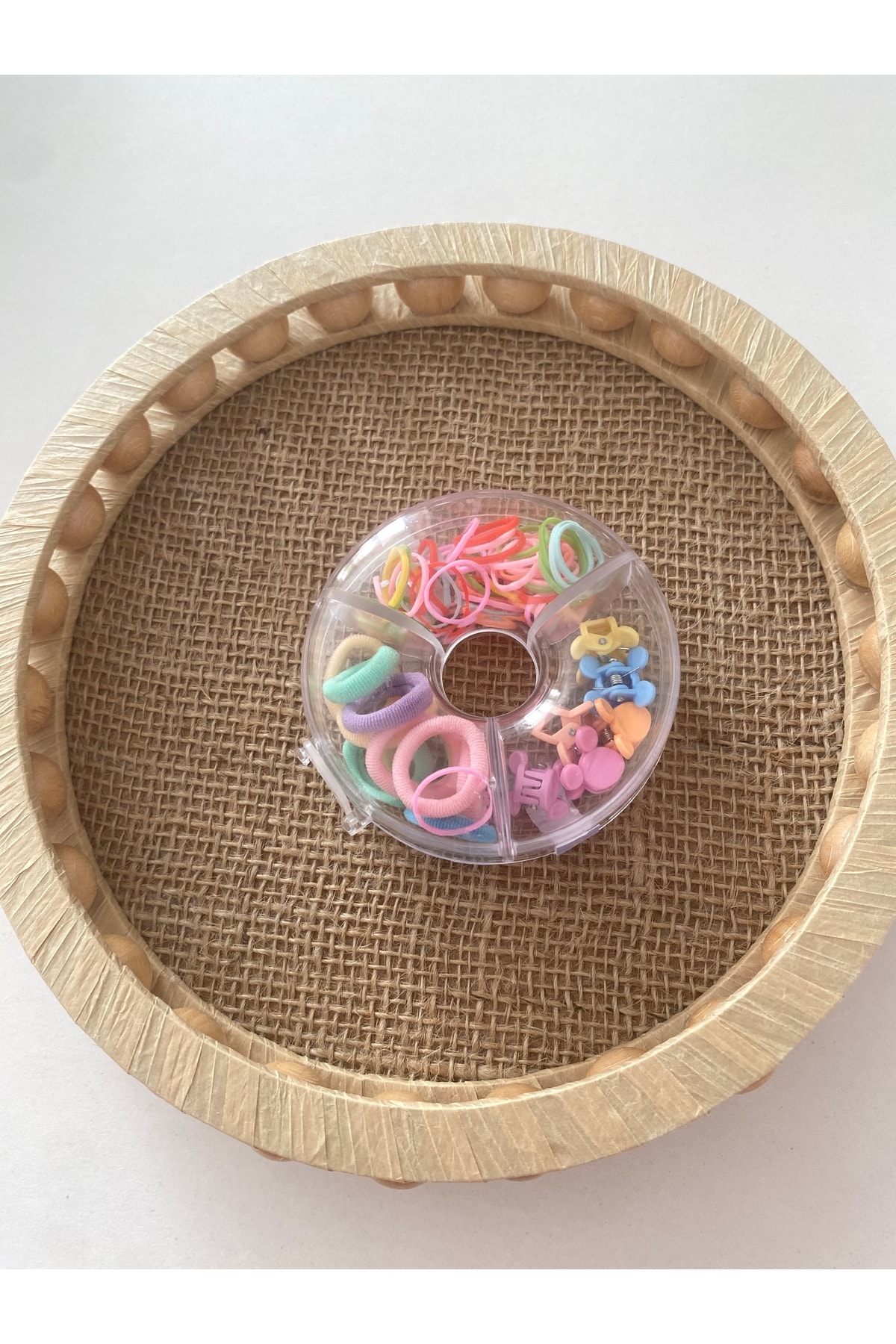 Kutulu pastel renkli kız bebek ve çocuk set toka