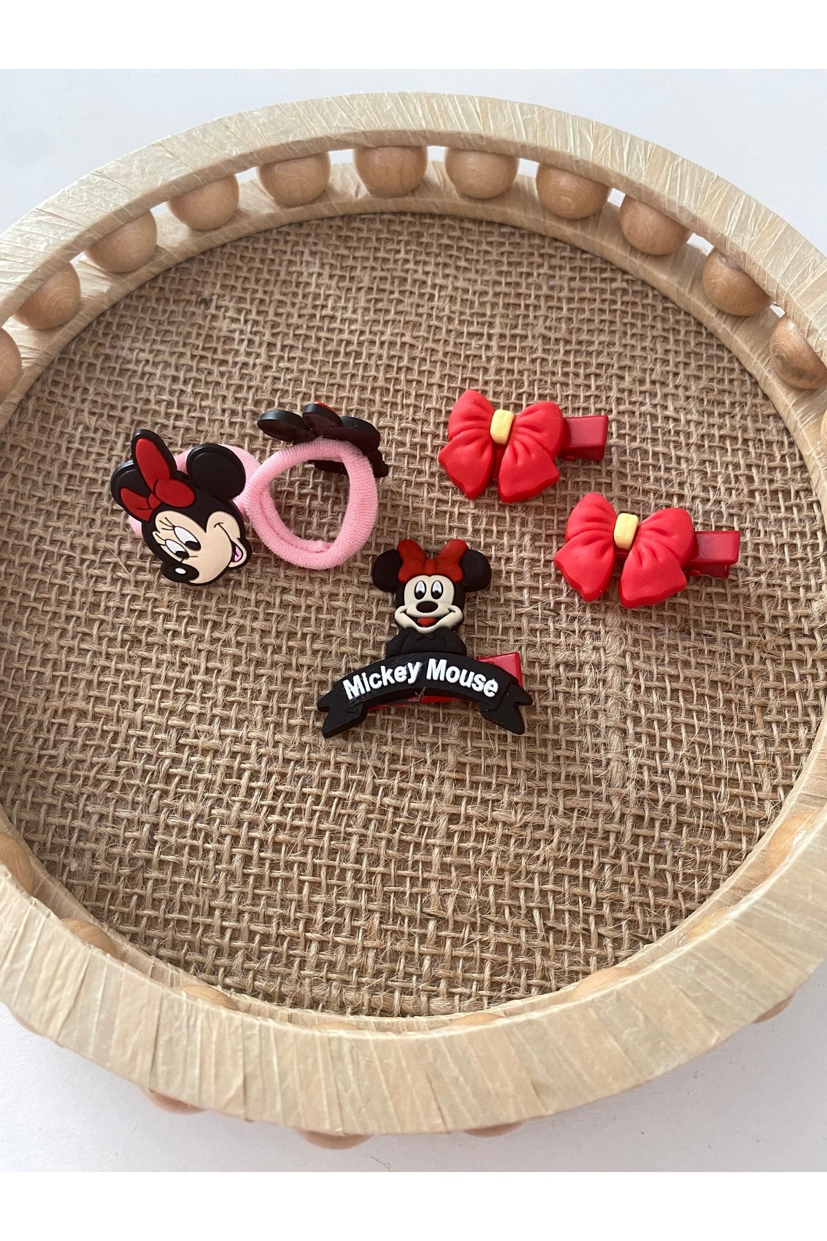 Mickey kız bebek ve çocuk set toka 6 parça