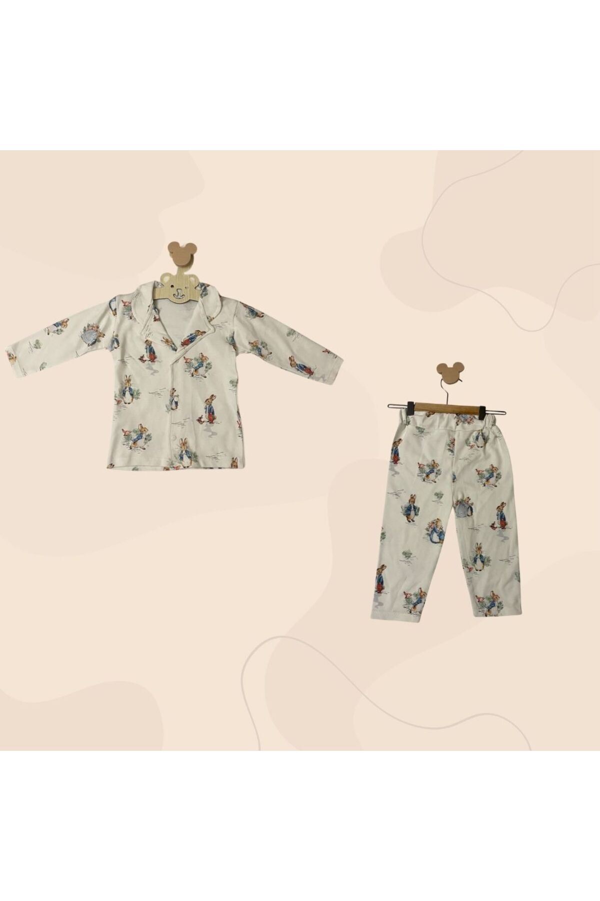 Tavşanlı kız bebek pijama takımı