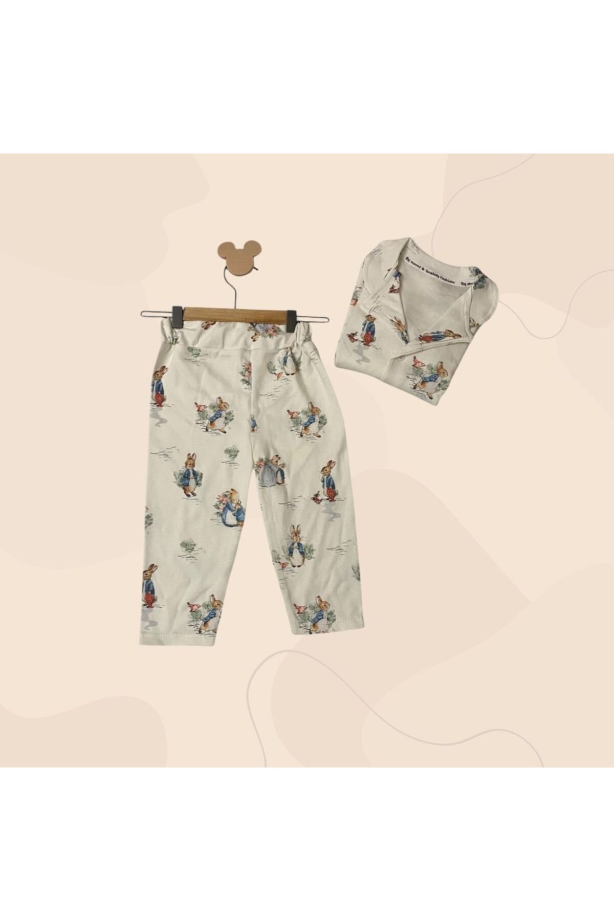 Tavşanlı kız bebek pijama takımı