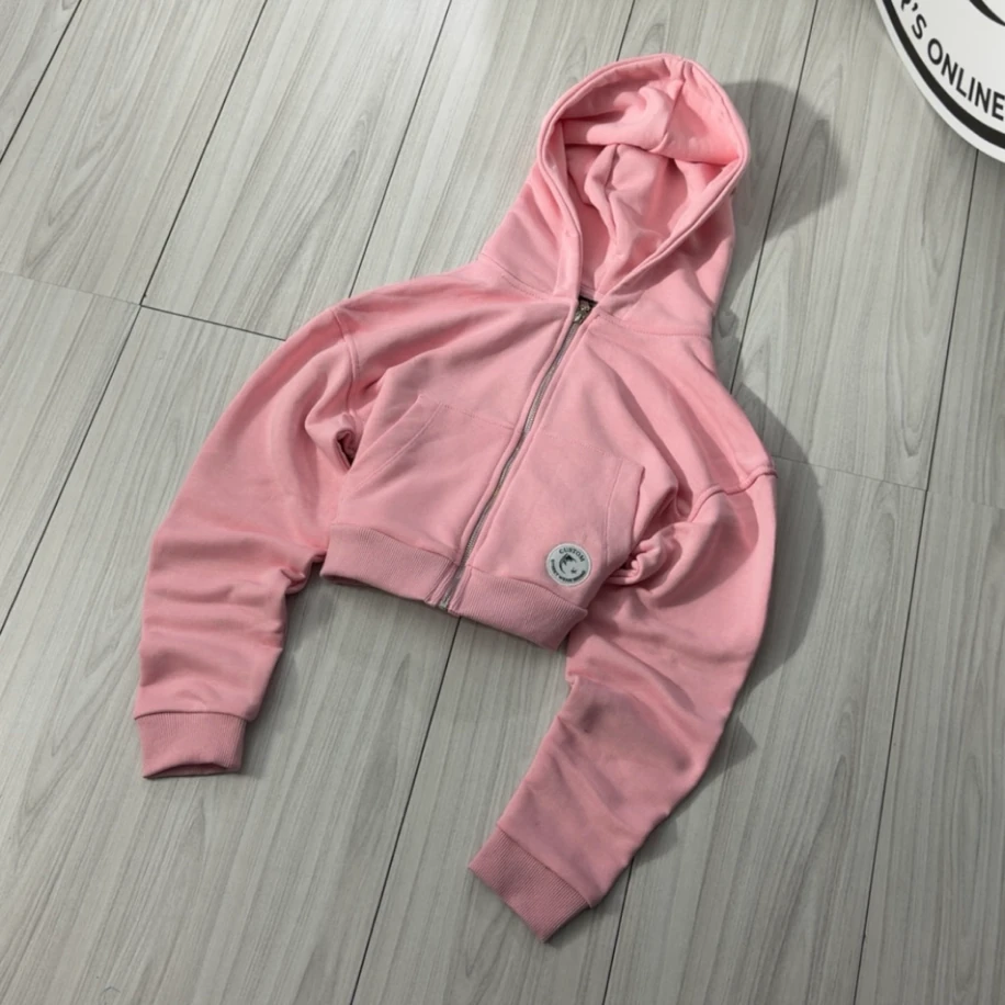 Premium Oversize Crop Ceket - Pembe görsel 2