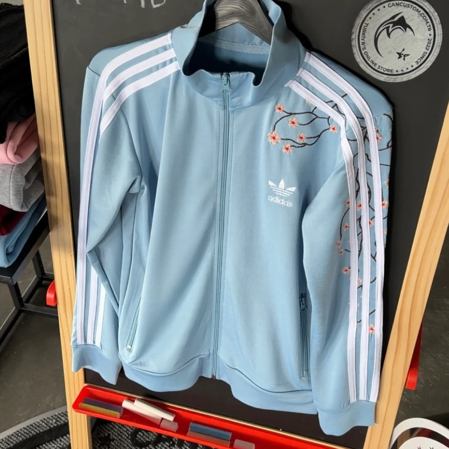 Premium Regular Sakura Adidas Ceket - Bebe Mavisi görsel 2