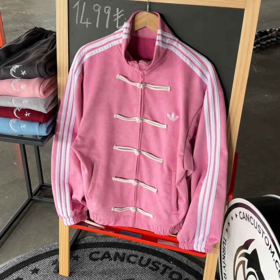 Adidas Chinese Klasik Ceket - Beyaz Pembe
