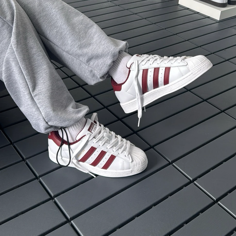 Adidas Süperstar - Beyaz Bordo