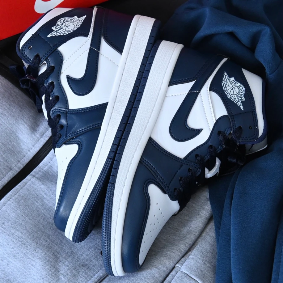 Nike Air Jordan 1 Mid - Lacivert Beyaz