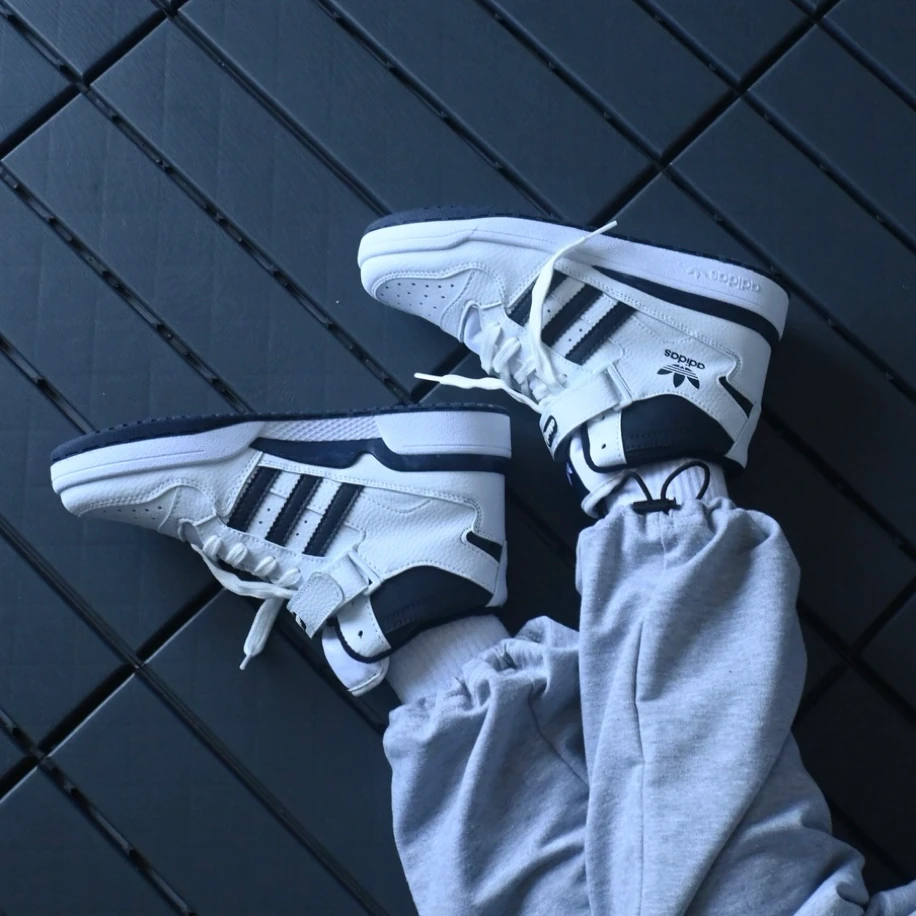 Adidas Forum Low Mid - Beyaz Lacivert görsel 4