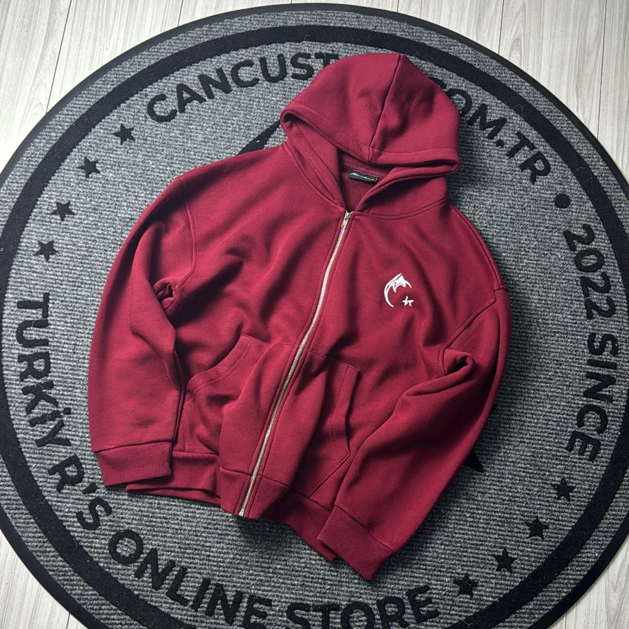 Custom Kışlık Premium Oversize Eşofman Üstü - Bordo