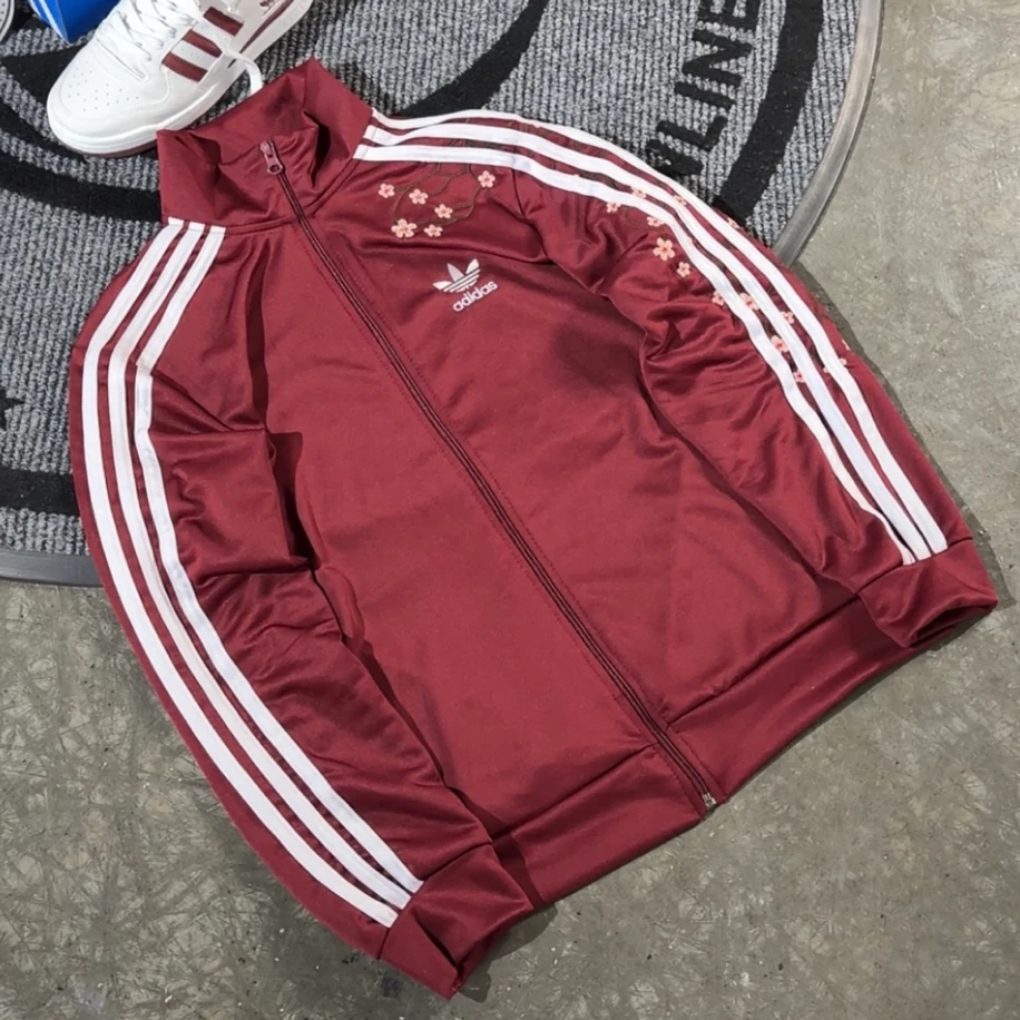 Premium Regular Sakura Adidas Ceket - Bordo görsel 3