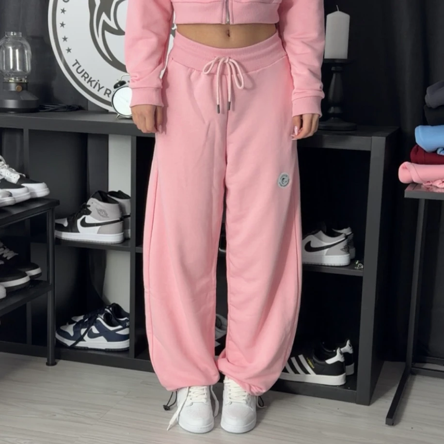 Premium Ayarlanabilir Paça Oversize Eşofman - Pembe